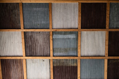 Salvaged Reclaim Corrugated Metal Sheet 2 x 2 Drop Ceiling Tile Barn Tin Rustic