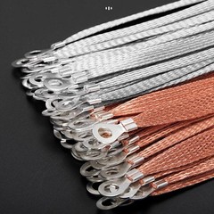 100x Battery Lead Earth Strap Leng 200/250/300mm Flexible Cable Tin Copper Braid