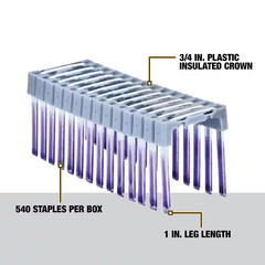 DEWALT Insulated 1 in. Electrical Staples (540 pieces)