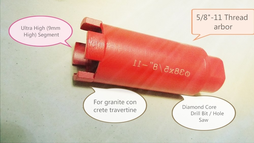 Masonry Tool 1″ 1-1/4″ 1-3/8″ 1-1/2″ 2″ 3″ 3-1/2″ stone concrete core drill bit