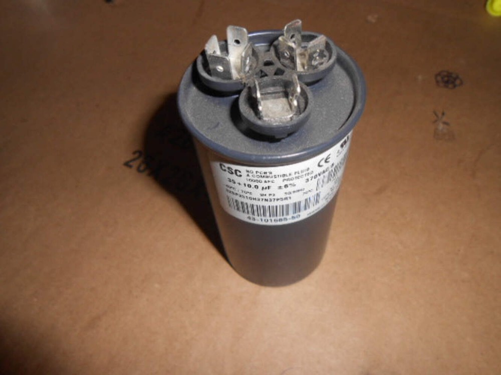 CSC 328P3510H37N37P5R1 35+10 X 370V AC DUAL RUN CAPACITOR, ROUND 183344