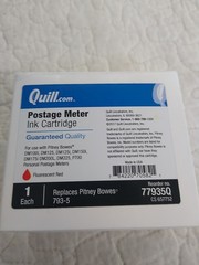 Quill Postage Meter Ink Cartridge Fluorescent Red 779350Q Pitney Bowes 793-5 New