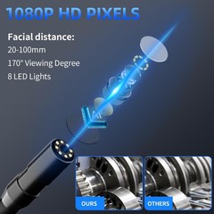 Borescope Camera with Light, 16.5ft Endoscope Inspection,Waterproof Snake Camera