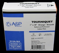 NEW 50-PACK ASP Medical Disposable Tourniquets 1″ x 18″ ORANGE Smooth Rolled +++
