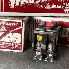 Wadsworth A220A Type A 20 Amp 2 Pole 2P METAL FOOT Circuit Breaker A220 NEW!!!