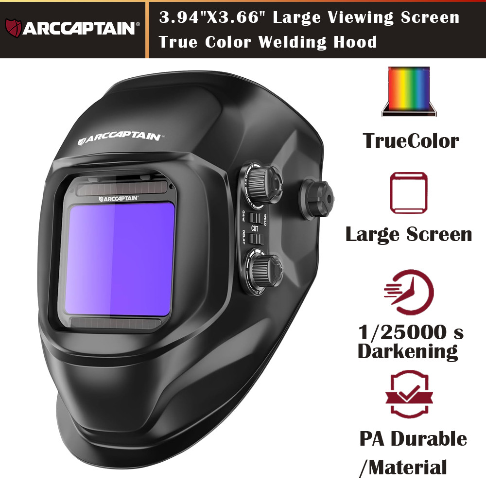 2026 ARCCAPTAIN Auto Darkening Welding Helmet 1/1/1/2 True Color Large View
