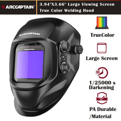 2026 ARCCAPTAIN Auto Darkening Welding Helmet 1/1/1/2 True Color Large View