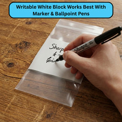 10000 Zip Seal Bags 6 x 9 White Block 4 Mil Poly 6″x9″ Writable Resealable Clear
