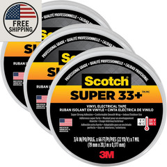 3M Scotch Super 33+ Vinyl Electrical Tape, .75-Inch by 66-Feet