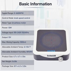 Magnetic Mixer Stirrer Mixer Stir Plate 1600 RPM with Stir Bar 1000ml Capacity