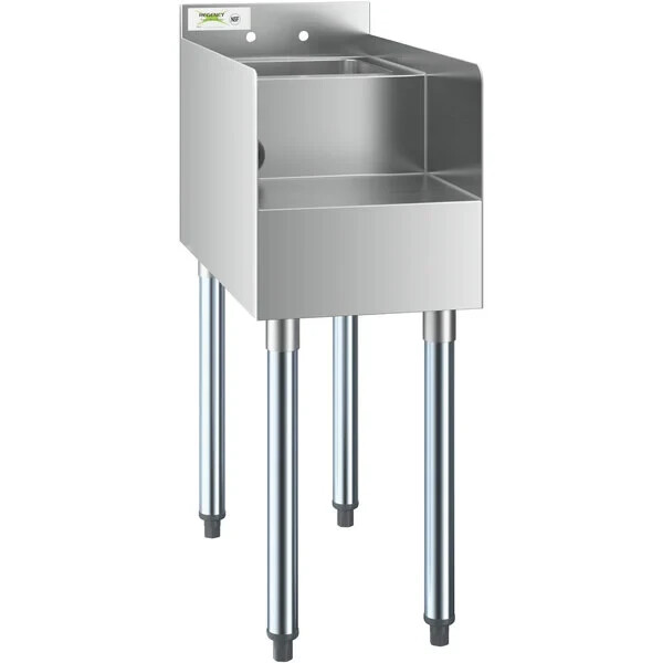 23″W x 12″L Stainless Steel Restaurant Underbar Blender Station with Dump Sink