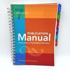 APA Publication Manual 7th Edition Spiral Bound Official Guide with Tabs 2020