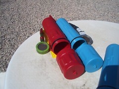 BLUE TRANSPORT CANISTER FOR GEIGER COUNTER PANCAKE PROBE 44-9 ; $22.00 + S/H