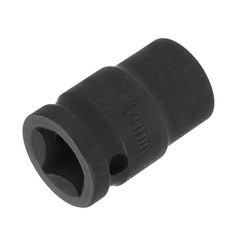 12-Point Impact Socket 1/2 Inch Drive 14mm Metric Cr-V Shallow Impact Socket