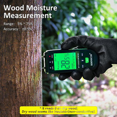 RDINSCOS Wood Moisture Meter for Hardwood and Softwood | Replaceable Pin Moistur