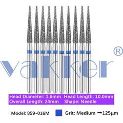 10pc Diamond Bur Shape Needle Diamond Burs for Handpiece Fine Medium Coarse