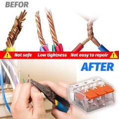90Pcs For Wago 221 Lever Nuts Compact Splicing Wire Connectors – 2/3/5 Terminal