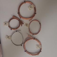 Copper Wire Coils Lot, bright and shiny Assorted Lengths w/ Tags