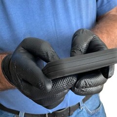 6 MIL BLACK NITRILE GLOVES WITH RAISED DIAMOND TEXTURE, HEAVY DUTY CASE OF 1000