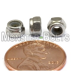 M3-0.50 Stainless Steel Nylon Insert Hex Lock Nut, Metric DIN 985 A2 / 18-8