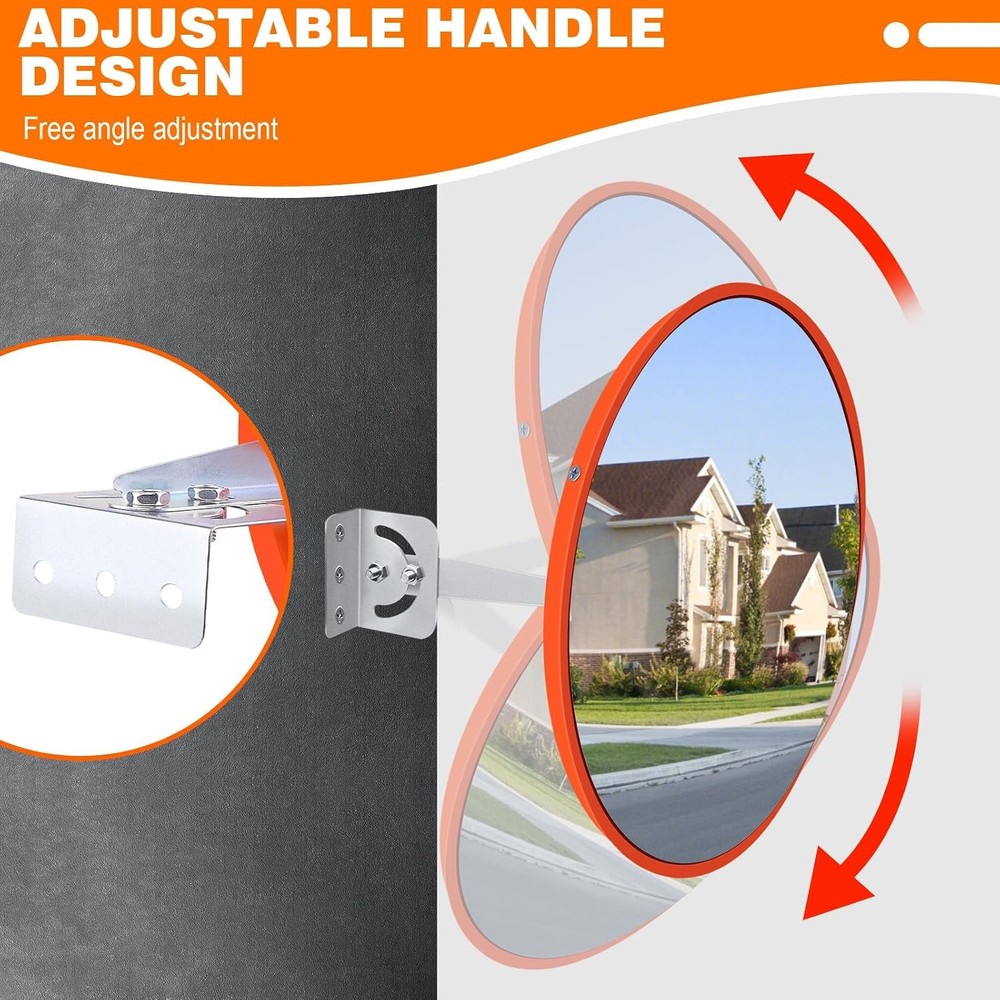 12 Inch Acrylic Convex Mirror -Adjustable Wide Angle View Indoor Security