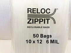 100, Reloc Zippit, 10 x 12, 6 mil Bags Reclosable Heavy Duty Clear Bag 10 x 12″