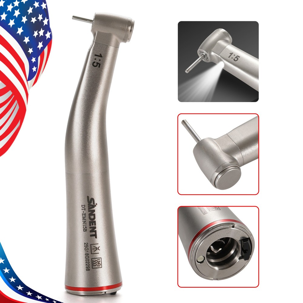Dental 1:5 LED Mini /Standard Head Contra Angle Fiber Optic Handpiece Fit NSK