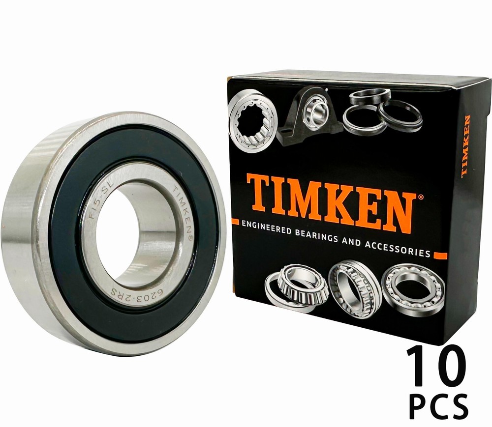 10PCS TIMKEN 6203-2RS 17X40X12MM Double Rubber Sealed Bearings Same Day Shipping