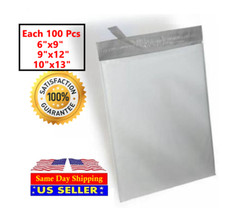 300 Combo White Poly Mailer Self Sealing Shipping Bags 100 Each 6X9 9X12 10X13