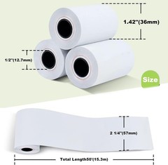 100 Rolls 2 1/4″ 57mm x 50′ Cash Register Credit Card POS Receipt Thermal Paper