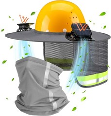 Ventilated Hard Hat Neck Shield with Quick Dry Neck Gaiter for Construction