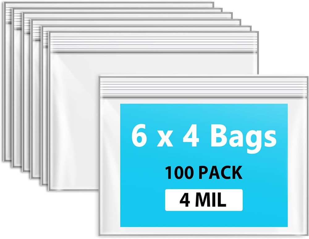 6″ X 4″ Zip Bags, 4 Mil Heavy Duty Bait Bags Clear Plastic Zipper Lock Sleeves,