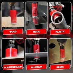 16-Piece Bi-Metal Hole Saw Kit, 3/4″-2-1/2″ for Wood, Metal, PVC – Includes Mand