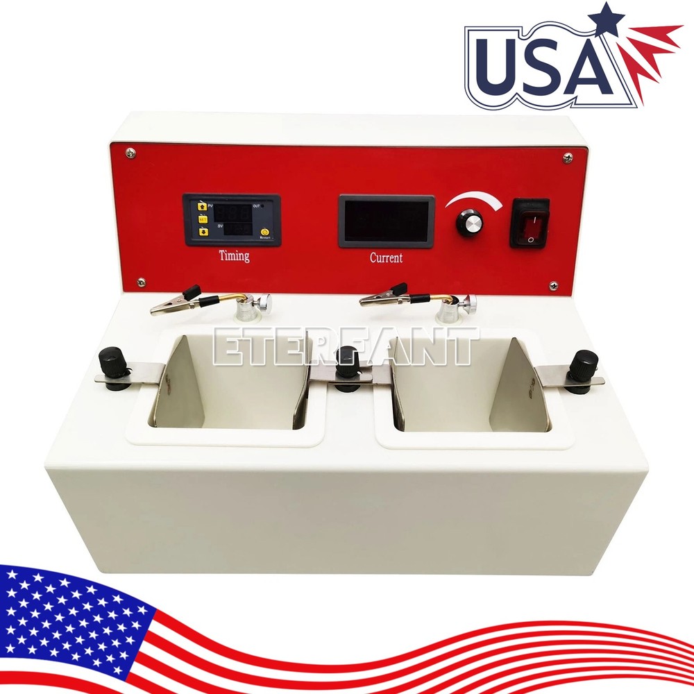 Dental Lab Electrolytic Polish Machine with Two electrolytic Cells 110V 250W