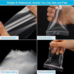 5”X 7”, (Pack of 100) 2 Mil Thick Clear Plastic Reclosable Zip Poly Bags with