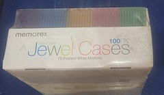 Memorex Jewel Cases 100 Pack Multi Color Slim CD Factory Sealed