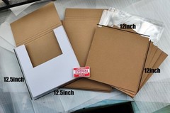 5 PCS Vinyl Record White LP Shipping Boxes Set 12.6×12.6×1″ Corrugated Mail