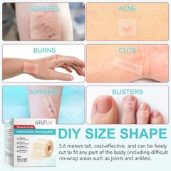 Medical Grade Hydrocolloid Roll (2in x 12ft) – 2in*12ft, Clear