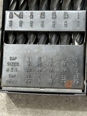 HUOT Drill INDEX Partial SET of DRILL BITS 1/16” to 1/2”