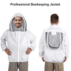Beekeeping Jacket for Men Women,Polycotton Bee with Veil L 60-64in