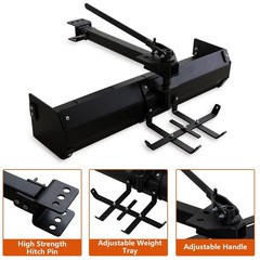 42″ Tow Behind Box Scraper, Box Blade Hitch Tow Fit for ATV UTV