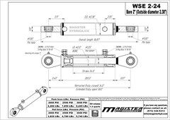 Hydraulic Cylinder Welded Double Acting 2″ Bore 24″ Stroke Swivel Eye End 2×24