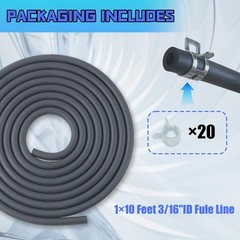 10 Feet 3/16 Inch ID Fuel Line Hose Compatible with Small E Size: 3/16 ID-10ft