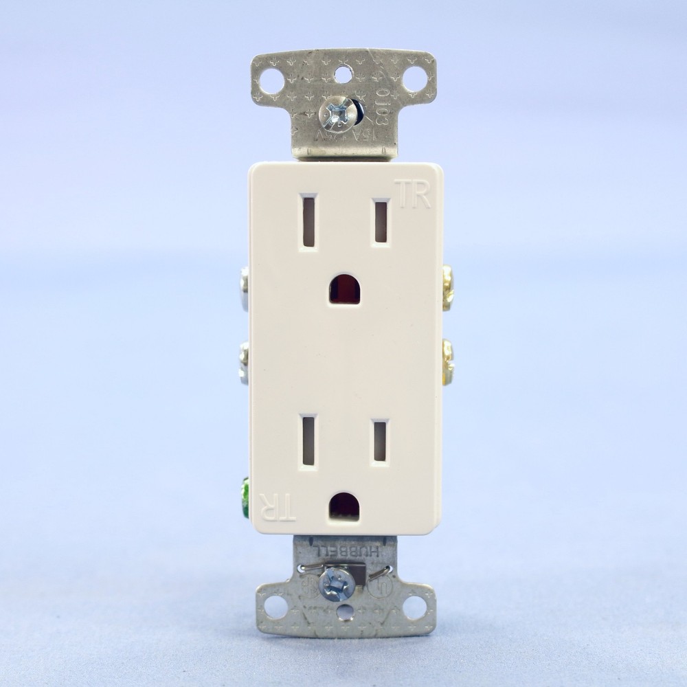 Hubbell RRD15SWTR White 15A Tamper Resistant Decorator Receptacle 125V Bulk