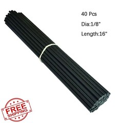 DIYDIYSHOP 40 Pcs 16″ Black HDPE Plastic Welding Rod
