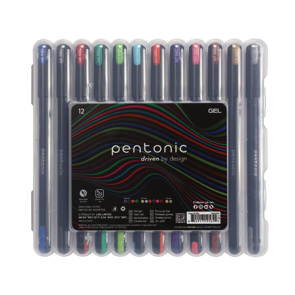 Blue, Black, Red, Green, Light Orange, Purple, Pink, Brown, Gold, Silver