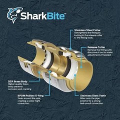 SharkBite Max 3/4 inch FNPT Slip Tee Adapter, Push To Connect Brass (UR3486A)