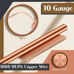 Corrosion Resistant Copper Wire – 30ft 10 Gauge