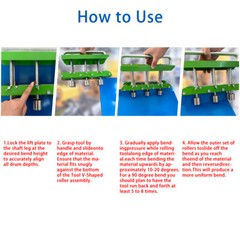 Green Hand Sheet Roller Bender 0-90 Degree Bending Angle Metal Roofing Tool