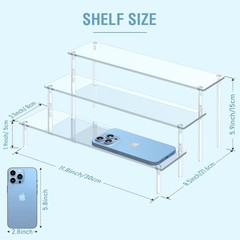 Acrylic Display Risers, 3 Tier Perfume Organizer Stand 11.8 x 8.5 x 5.9 inches